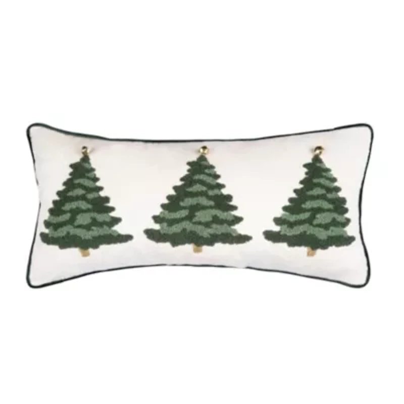 24" x 12" Flocked Trees Throw Pillow