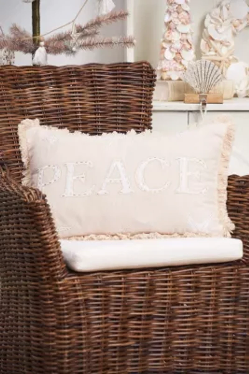 22" x 14" Gold Coast Peace Throw Pillow