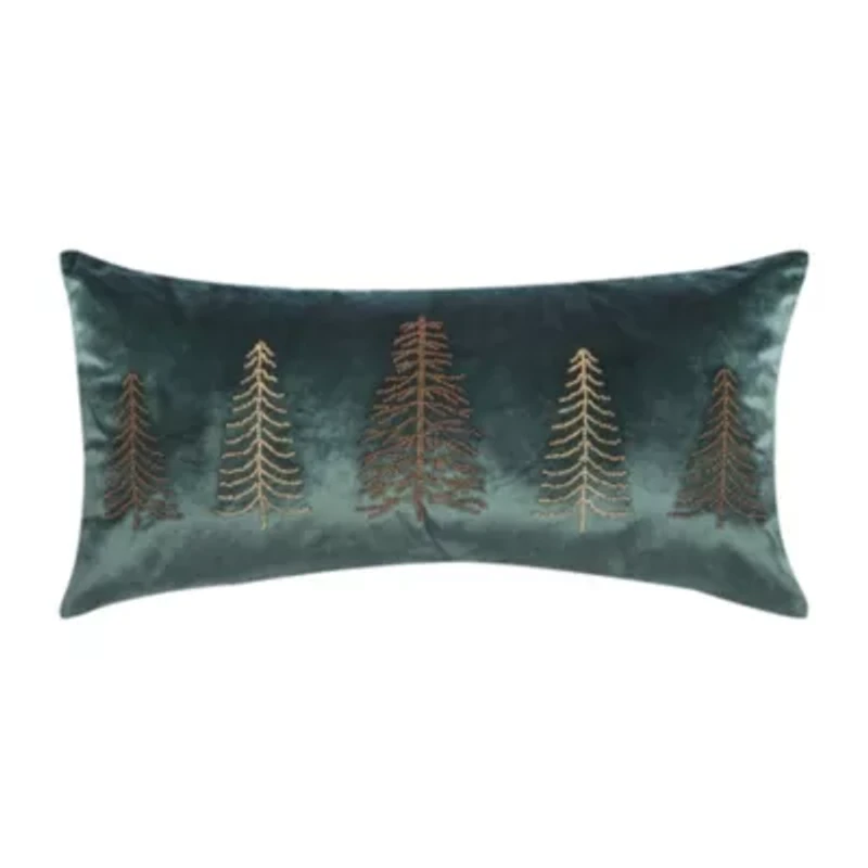 24" x 12" Beaded Tree Throw Pillow