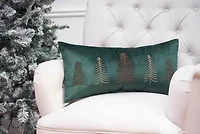 24" x 12" Beaded Tree Throw Pillow