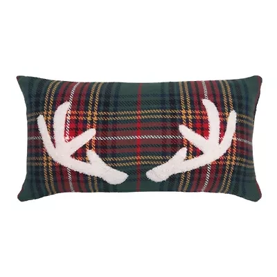 24" x 12" Green Lennox Antlers Throw Pillow