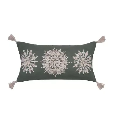 24" x 12" Sage Snowflake Throw Pillow