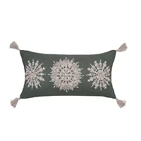 24" x 12" Sage Snowflake Throw Pillow