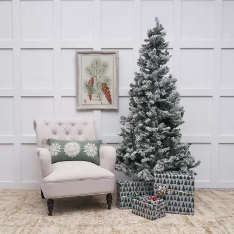 24" x 12" Sage Snowflake Throw Pillow