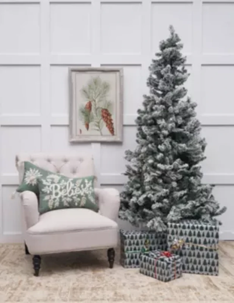 24" x 12" Sage Snowflake Throw Pillow