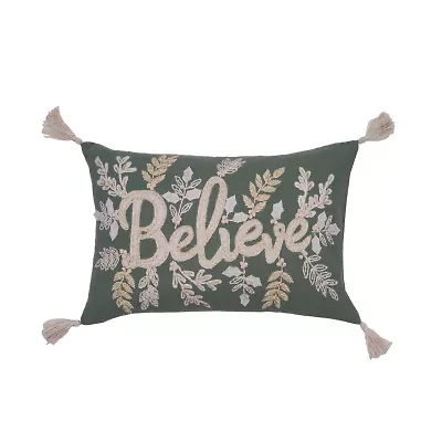 22" x 14" Believe Throw Pillow