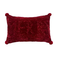 22" x 14" Red Merry Throw Pillow