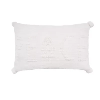 22" x 14" White Peace Throw Pillow