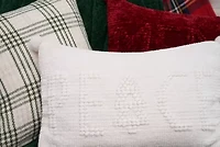 22" x 14" White Peace Throw Pillow