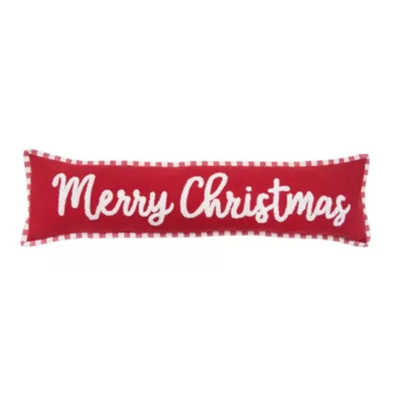 30" x 8" Merry Christmas Stripe Throw Pillow