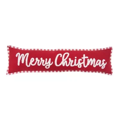 30" x 8" Merry Christmas Stripe Throw Pillow
