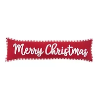30" x 8" Merry Christmas Stripe Throw Pillow