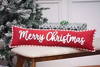 30" x 8" Merry Christmas Stripe Throw Pillow