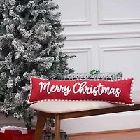 30" x 8" Merry Christmas Stripe Throw Pillow