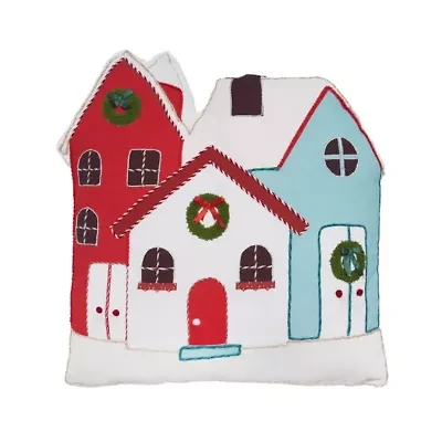 18" x 18" Village Shaped Throw Pillow