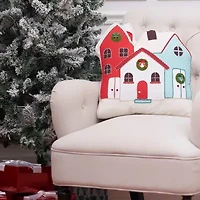 18" x 18" Village Shaped Throw Pillow