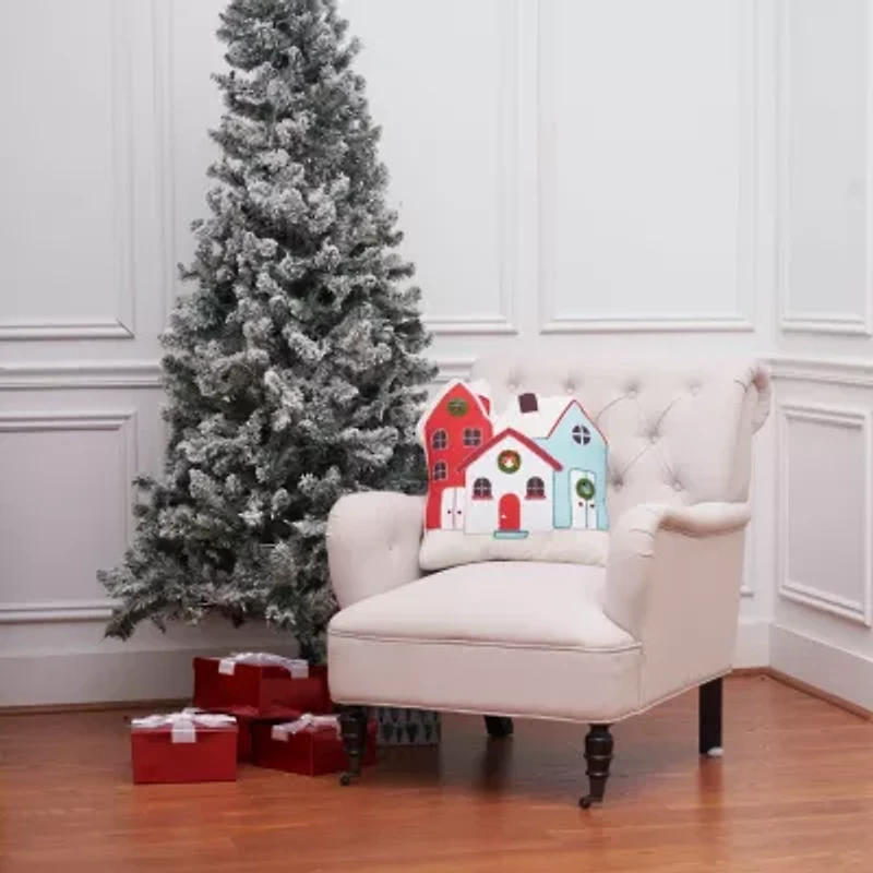 18" x 18" Village Shaped Throw Pillow