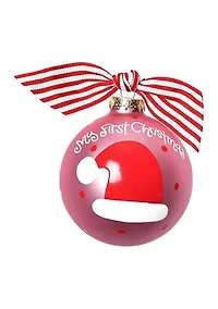 My First Christmas Hat Glass Ornament