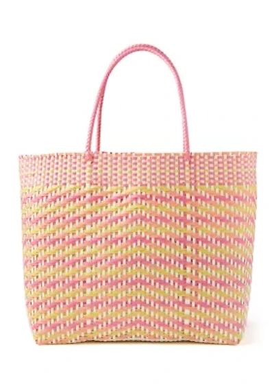 Multicolor Woven Beach Bag