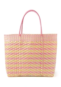 Multicolor Woven Beach Bag