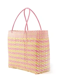 Multicolor Woven Beach Bag