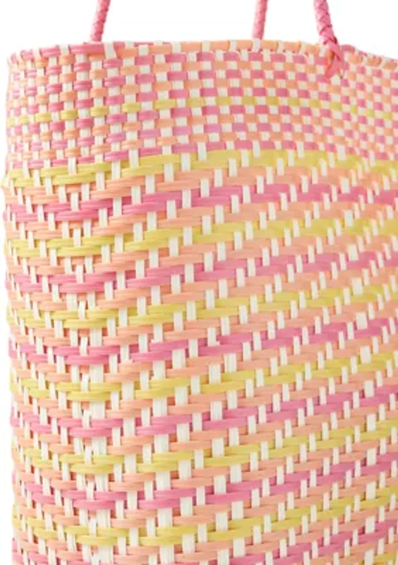 Multicolor Woven Beach Bag