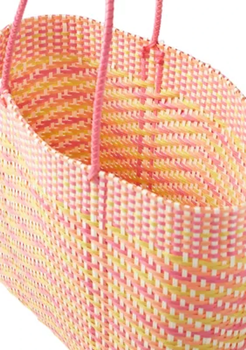 Multicolor Woven Beach Bag