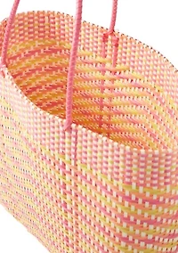 Multicolor Woven Beach Bag