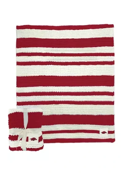 NCAA Arkansas Razorbacks Cable Knit Blanket