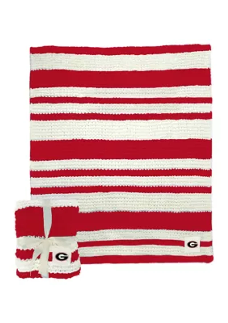 NCAA Georgia Bulldogs Cable Knit Blanket 