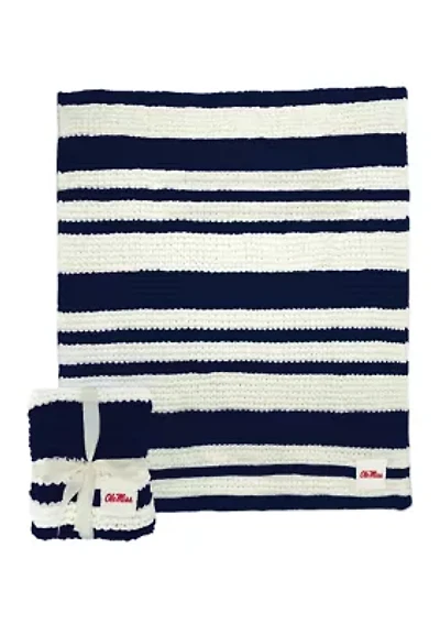 NCAA Ole Miss Rebels Cable Knit Blanket 