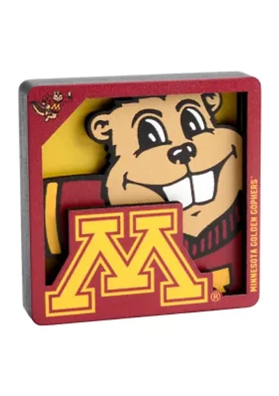 YouTheFan NCAA Minnesota Golden Gophers 3D Logo Series Magnets