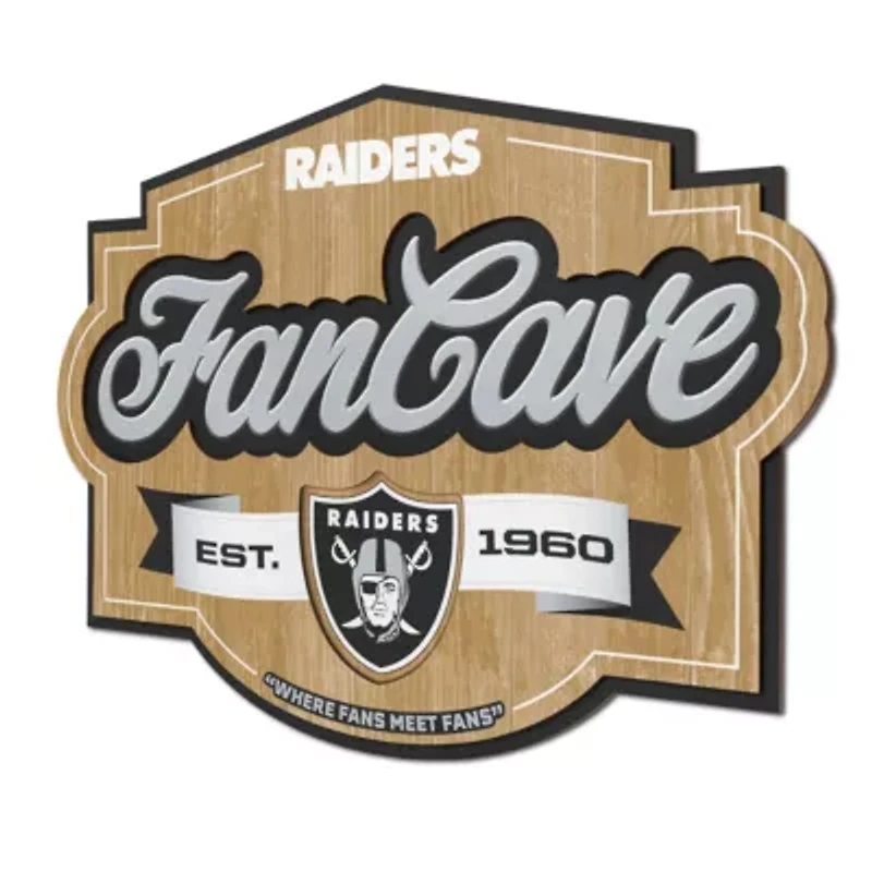 Oakland Raiders YouTheFan NFL Las Vegas Raiders Fan Cave Sign