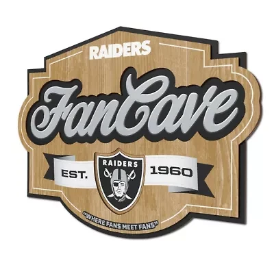 Oakland Raiders YouTheFan NFL Las Vegas Raiders Fan Cave Sign