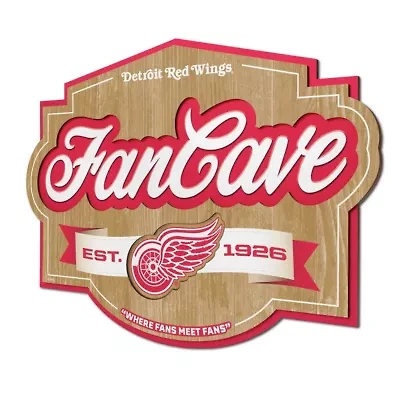 YouTheFan NHL Detroit Red Wings Fan Cave Sign