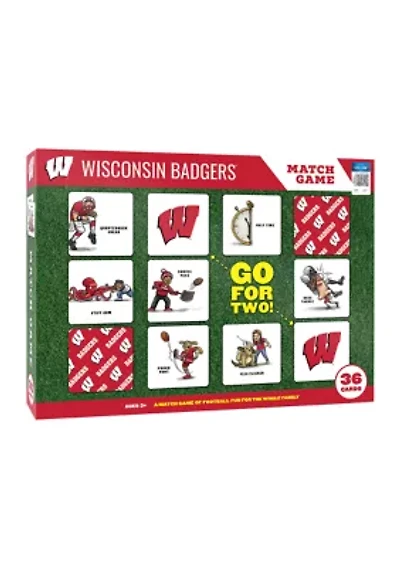 NCAA Wisconsin Badgers Licensed Memory Match Game