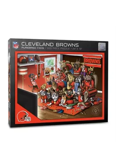 YouTheFan NFL Cleveland Browns Purebred Fans 500pc Puzzle - "A Real Nailbiter"