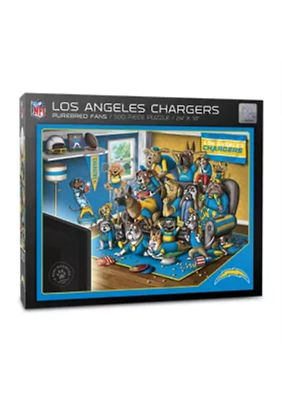 YouTheFan NFL Los Angeles Chargers Purebred Fans 500pc Puzzle - "A Real Nailbiter"