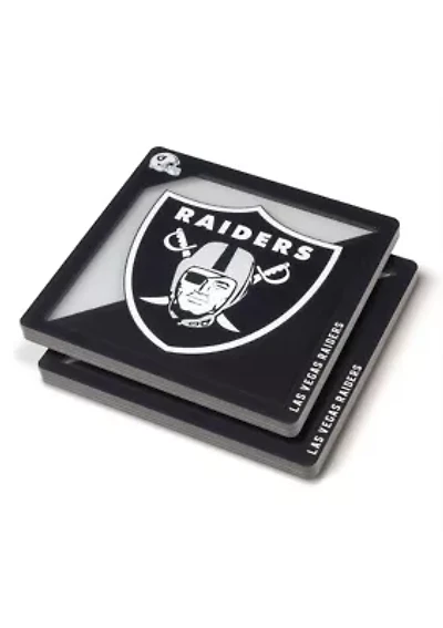 Oakland Raiders YouTheFan NFL Las Vegas Raiders 3D Logo Series Coasters