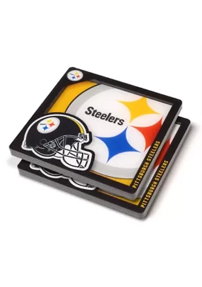 YouTheFan NFL Pittsburgh Steelers 3D Logo Series Coasters