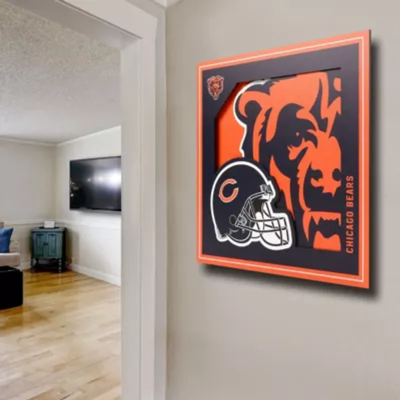 YouTheFan NFL Chicago Bears 3D Logo Series Wall Art - 12x12