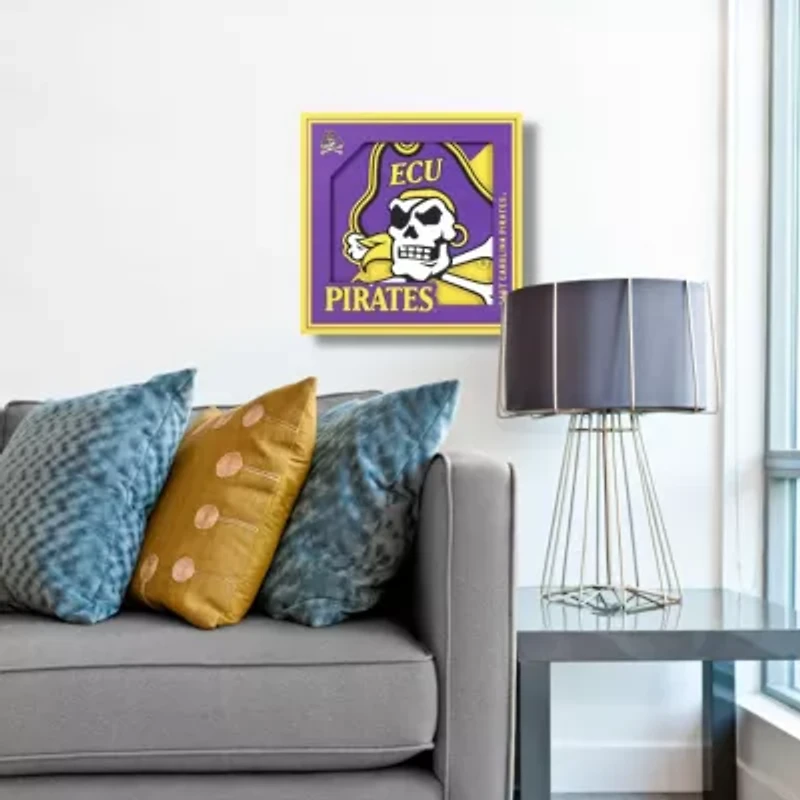 YouTheFan NCAA East Carolina Pirates 3D Logo Series Wall Art - 12x12