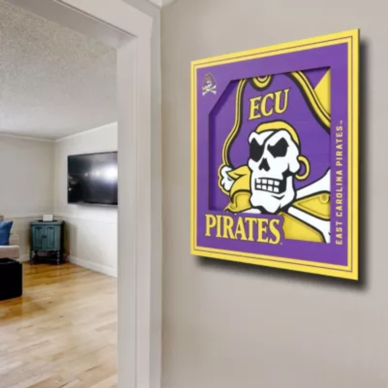 YouTheFan NCAA East Carolina Pirates 3D Logo Series Wall Art - 12x12