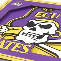 YouTheFan NCAA East Carolina Pirates 3D Logo Series Wall Art - 12x12
