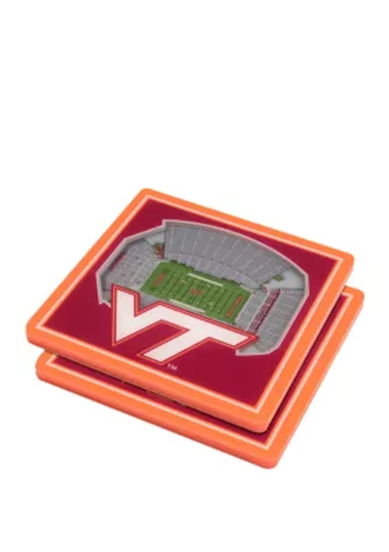 YouTheFan NCAA Virginia Tech Hokies 3D StadiumView Coasters - Lane Stadium Worsham Field