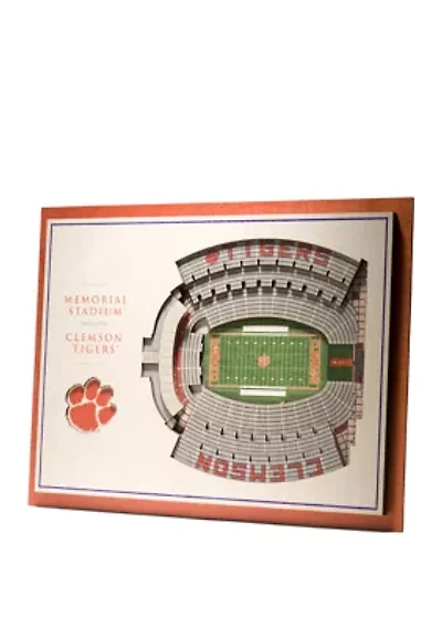 YouTheFan NCAA Clemson Tigers 5-Layer StadiumView 3D Wall Art - Memorial Stadium