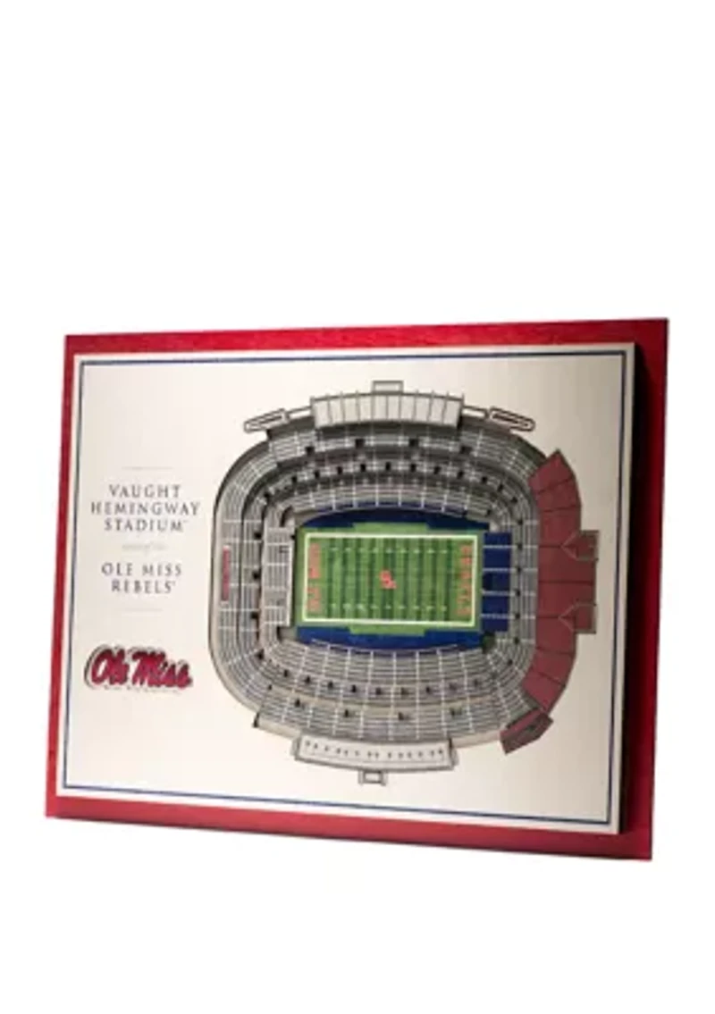 Ole Miss Rebels YouTheFan NCAA Mississippi Rebels 5-Layer StadiumView 3D Wall Art - Vaught Hemingway Stadium
