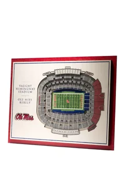 Ole Miss Rebels YouTheFan NCAA Mississippi Rebels 5-Layer StadiumView 3D Wall Art - Vaught Hemingway Stadium
