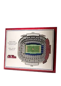 Ole Miss Rebels YouTheFan NCAA Mississippi Rebels 5-Layer StadiumView 3D Wall Art - Vaught Hemingway Stadium