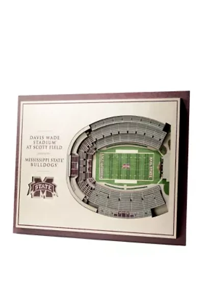 YouTheFan NCAA Mississippi State Bulldogs 5-Layer StadiumView 3D Wall Art - Davis Wade Stadium at Scott Field